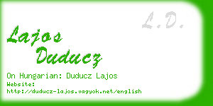 lajos duducz business card